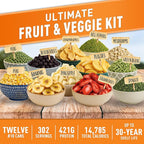 Emergency Essentials Ultimate Fruit & Veggie Kit | 12 Freeze-Dried & Dehydrated #10 Cans | 302 Servings | 30-Year Shelf Life Long-Term Food Storage | Emergency Preparedness Fruit Vegetable Variety Pack
