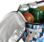 ALLCAMP Picnic Basket - Insulated Cooler, Thickening Foldable Picnic Basket with Removable Baskets & Sewn-in Frame, Basket for House Warming Gifts New Home(Graffiti Pattern)