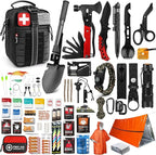 Survival First Aid Kit, 190 Pcs Survival Gear and Medical Supplies, Military IFAK EMT Molle Tactical Pouch for Outdoor, Camping, Hiking, Car, Vehicles and More