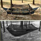 Night Cat Flat Lay Hammock Tent with Mosquito Net Waterproof Rainfly for 1 Person Backpacking Hiking Camping Lightweight 330LBS 87x28x19in