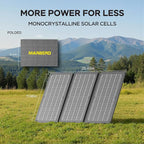MARBERO Solar Generator 155Wh with 30W Solar Panel Portable Power Station with 2x 100W AC Outlets(Peak 150W), QC3.0 USB UL Certified for Home Blackout, Camping, RV Travel, Ultra-Light & Silent Fan