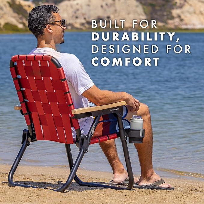 GoSports WOVN Beach Backpack Chair - 9 Styles Available - Premium Folding Camping Chair