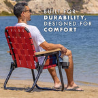 GoSports WOVN Beach Backpack Chair - 9 Styles Available - Premium Folding Camping Chair