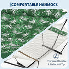 Heavy Duty 2 Person Double Hammock with Portable Adjustable Steel Stand, Outdoor Hammock with Pillow for Patio, Garden, Beach, Backyard Camping
