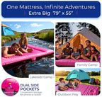 Premium Double Sleeping Pad for Camping - Camping Mattress 2 Person XL with Built-in Pump - 6.9" Thick Camping Beds for Adults - Indoor, Beach & Pool Use