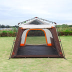 KTT Extra Large Tent 10-12-14 Person(B),Family Cabin Tents,2 Rooms,3 Doors and 3 Windows with Mesh,Straight Wall,Waterproof,Double Layer,Big Tent for Outdoor,Picnic,Camping,Family Gathering