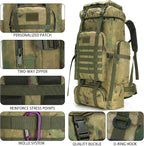 Hiking Backpack for Men 70L/100L Camping Backpack Military Rucksack Molle 3 Days Assault Pack for Climbing | Camping Backpack, 3 Days Assault Pack, for Climbing