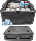 Collapsible Iceless Cooler Foam Chill Chest Box - Insulated, Foldable, Portable, Lightweight, Iceless & Waterproof - Medium Black