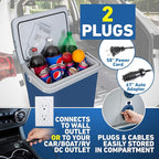 K-Box Electric Cooler and Warmer 34 Qt – Portable Dual-Power 12V Car & 110V Home Unit – Keeps Food & Drinks Hot or Cold – Compact Travel Fridge for Road Trips, Camping, Beach & Tailgating