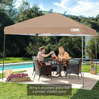 Best Choice Products 10x10ft Pop Up Canopy Tent, Outdoor Shade, 1 Person 1 Minute Set Up, Carry Case, 4 Weight Bags - Tan