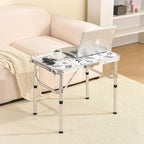 Folding TV Trays Foldable Dinner Tray Table Adjustable Height Food Snack Eating Couch Side Table Study Aluminum Portable Sofa Tray End Table for Outdoor Indoor Camp Pinic Bed Couch Living Room