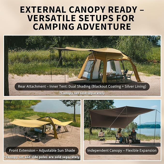 Naturehike Dune Hot Tent with Stove Jack,Double Layer 4 Season Tent,Waterproof 2-4 Person Tents for Camping