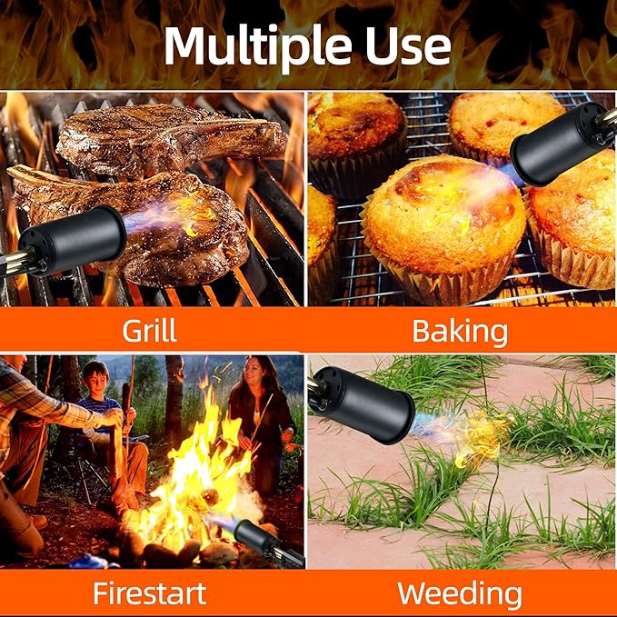 Grill Torch, Charcoal Torch Lighter, Propane Torch Campfire Starter,Sous Vide, Kitchen Torch, Propane Torch Gun, Charcoal Starter(Fuel Not Included)