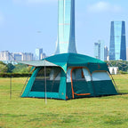 KTT Extra Large Tent 10-12-14 Person(Style-B),Family Cabin Tents,2 Rooms,3 Doors and 3 Windows with Mesh,Straight Wall,Waterproof,Double Layer,Big Tent for Outdoor,Picnic,Camping,Family Gathering