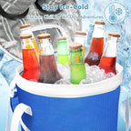 Tirrinia Pop-Up Collapsible Cooler Bag - Insulated, Lightweight with Built-in Cup Holder | Leak-Proof Portable Soft Cooler for Camping, Beach, Picnics, Travel