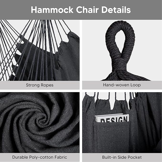SUNCREAT 2-in-1 Convertible Portable Double Hammock with Stand Included, Outdoor Hammock and Stand, Patented, Natural Tassel