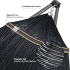 Tranquillo Combo x2 Hammocks with Stand for Outside & Tree Straps, Heavy Duty Hammock with Stand 600lbs for Indoor Outdoor Patio Backyard, x2 Hammocks for 2 Person (Combo - Black, Medium)