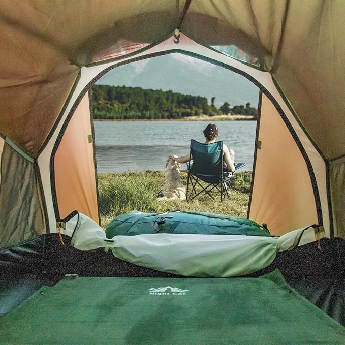 Night Cat Ultralight Tunnel Tent: Waterproof Lightweight Two People Backpacking Tent for Outdoor Camping Hiking Treeking with Double Layers Aluminum Poles and Footprint