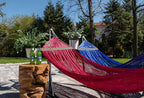 Best Home Fashion Hammock for 2 Persons with Collapsible Steel Stand 600 lbs Capacity- Portable Carrying Case, Adjustable, Perfect for Camping Beach Patio, EZ Daze Foldable Hammock with Stand- Navy