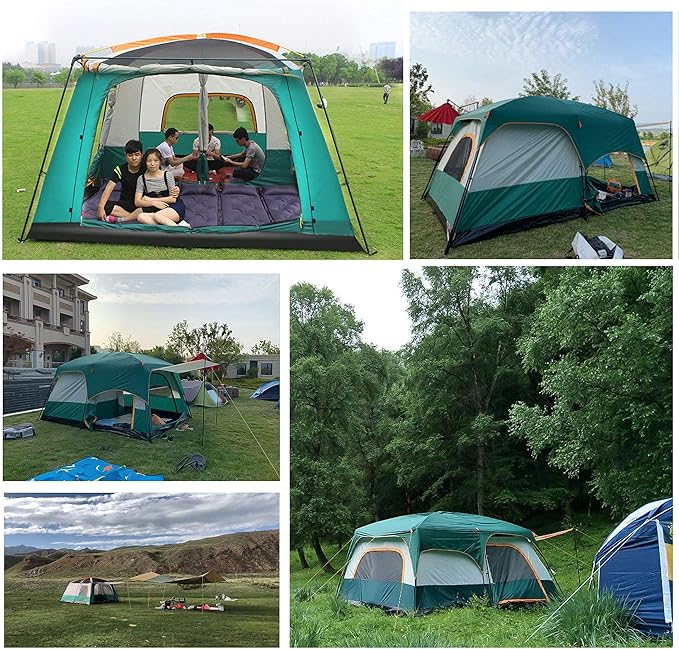 GeRRiT 5-12 Person Outdoor Camping Tent with Porch Portable Cabana Tent Large Family Tent Dome Tent Bell Tent for Outdoor Camping Hiking Fishing Easy Set Up
