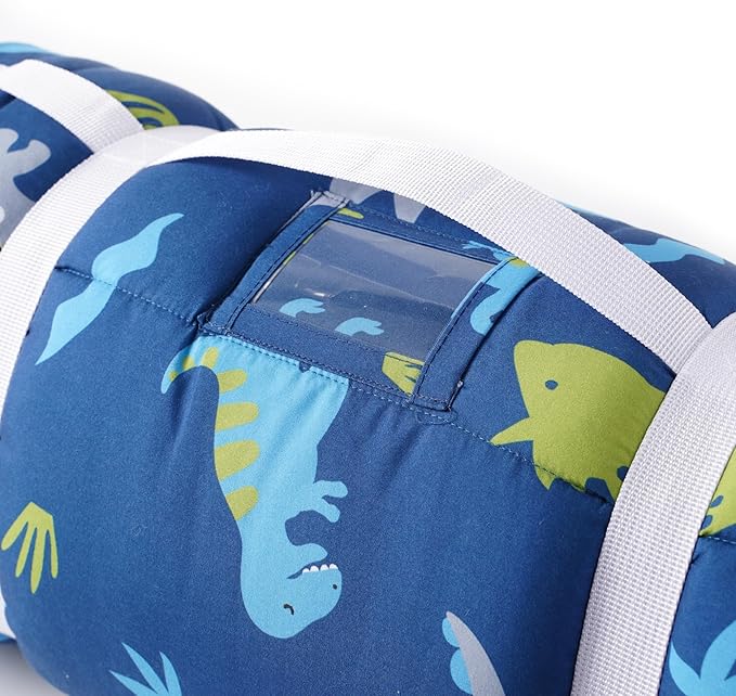 Bunnikins & Clover Toddler Nap Mat with Removable Pillow, Nap Mats for Preschool, Easy Clean Toddler Nap Pad for Kindergarten, Kids Sleeping Bag for Travel Camping