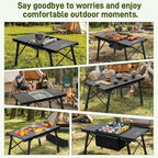 Folding IGT Camping Table, Portable Outdoor IGT Cooking Camping Tables, Ultra-Lightweight Aluminum Foldable Camping Table with Carry Bag for Car Camping, Picnics, RV Travel, and BBQ