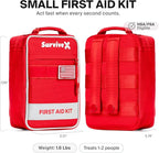 Small First Aid Kit for Car, Travel & Home - Emergency Kit for Hiking, Camping, Backpacking and Outdoors - Includes Zip Stitch Wound Closure Strips