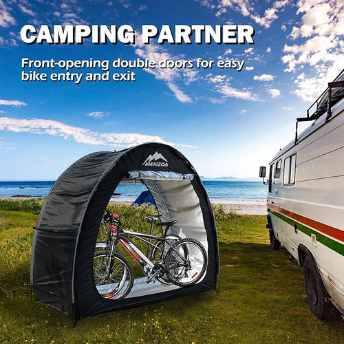78.8 x 31.5 x 65 in, Outdoor Bike Covers Storage Shed Tent,210D Oxford Thick Waterproof Fabric,Outdoor Aluminum Alloy Bracket Bicycle Storage shed, Neat Tent Bicycle Cover