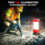 LED Work Light Compatible with Milwaukee M18 Battery, 2900LM 360° Cordless Jobsite Light for Garage, Workshop & Camping, 2 Modes Lantern with Type-C Charging Port (Battery Not Included)