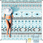 Beach Blanket Waterproof Sandproof Beach Mat 79" X 83"/10'x9'for 2-8 Adults Quick Drying Outdoor Picnic Mat Beach Accessories for Travel, Camping, Hiking