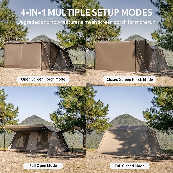 Naturehike Village Instant Tent, 4 Person 8 Person Camping Tent with Full Rainfly, Waterproof Large Cabin Tents for Car Camping