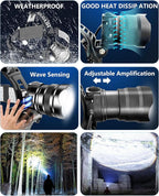 Headlamp Rechargeable -120000LM Super Bright HeadLamp, 3Modes 40H Runtime LED Headlamp, Waterproof HeadLights for Forehead, 90° Adjustable & Zoomable Headlamps for Adults Camping Hiking Fishing