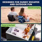 Insulated Backpack Cooler with Foldable Seat - 40 Cans, 24 Hour Cooling, Breathable Straps, Lightweight Leak Proof Liner, Portable Cooler Backpack Bag for Men Women Beach Travel Camping Picnic Hiking