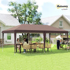 Outsunny 10' x 20' Pop Up Canopy Tent, Upgraded Heavy Duty Tents for Parties, Outdoor Instant Gazebo Sun Shade Shelter with Carry Bag, for Catering, Events, Wedding, Backyard BBQ, Coffee