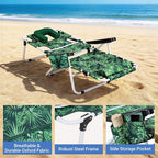 DoCred Heavy Duty Tanning Chair with Face Hole, Adjustable 5-Position Folding Chaise Lounge Chairs for Outside, Portable Lay Flat Beach Lounge Chair for Outdoor Sunbathing Beach Pool Lawn Camping