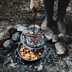 Uno Casa 6Qt Cast Iron Camping Dutch Oven with Lid Lifter and Storage Bag - Pre-Seasoned Outdoor Dutch Oven for Campfire Cooking, Stews, and Baking - Durable Cast Iron Pot for Camping and Hiking