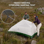Naturehike Cloud Up 3 Person Backpacking Tent with Footprint - 3 Season Free Standing Lightweight 3 Person Camping Tent | with Footprint, Free Standing, Dome, Camping, Hiking, Waterproof