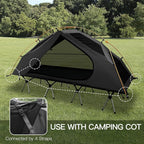 Night Cat Camping Cot Tent - Waterproof 1-Person Off-Ground Combo Cot Bed for Adults Portable Easy Set-up Tent
