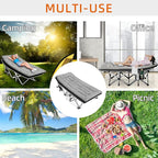 Portable Camping Cot, Sleeping Cots for Adults, 28" Extra Wide Folding Cot Max Load 600LBS with Thick Mattress, Portable Camping Bed for Outdoor Camp/Office, Home Nap (Black+Grey)