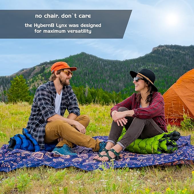 ECOTEK Outdoors Hybern8 Lynx - Linkable, Oversized Sleeping Pad - Innovative & Easy to Use - Lightweight & Compact - Perfect for Backpackers, Overlanders, Couples, and Families (Fire Orange)