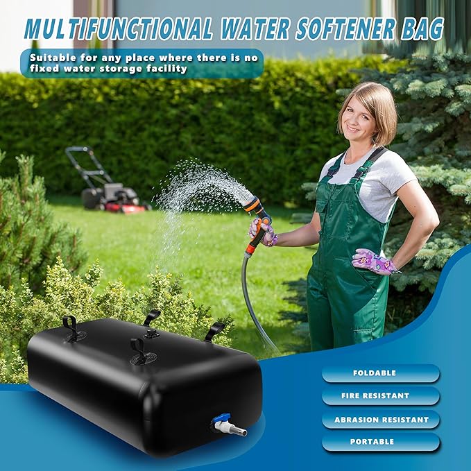4000 L/1000 Gal Water Bladder Tank, Foldable Portable Water Storage Container, Emergency Water Bag for RV, Truck Bed, Fire Prevention, Drought Resistance, Black