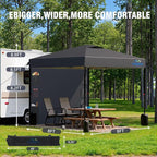 8X8 Pop Up Canopy Tent,Removable Pockets Sidewall for Extra Storage,Easy Up Canopy,Heavy Duty One Person Set Up Event Tent,Grey