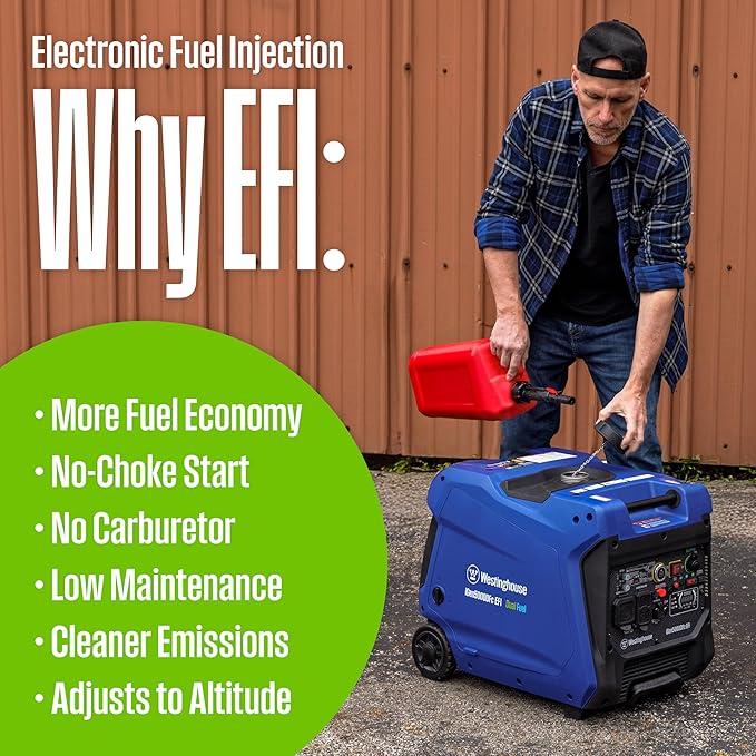 Westinghouse 5000 Peak Watt Super Quiet Dual Fuel Portable Inverter EFI Generator, Remote Electric Start, Gas & Propane Powered, RV Ready, CO Sensor, Parallel Capable, CARB Compliant