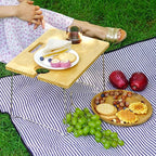 Wicker Picnic Basket for 2 with Detachable Table, Elasticated Wine Holder, Shoulder Carrying Willow Picnic Hamper Set with Premium Tableware & Blanket for Outdoor, Wedding, Anniversary, Birthday Gift