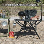 Metal Portable Tactical Camping Table, Foldable Lightweight Small Table with Storage Bag, Durable Carbon Steel Outdoor Picnic Table, Perfect for Fishing, Hiking and BBQ