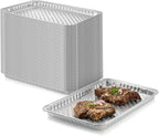 24-Pack Disposable Aluminum Foil BBQ Grill Topper Pan – Prevents Food from Falling into the Grill or Sticking to the Grate – No Clean Up Required – Perfect for Camping and Outdoor Use - 15” x10” x1.5”