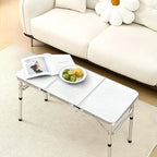 Folding Camping Table 3ft Portable Pinic Table Adjustable Height Small Card Table Aluminum Foldable Lightweight with Carry Handle for Outdoor Indoor Hiking Camp BBQ Beach