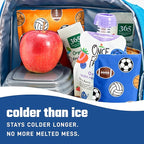 Fit & Fresh Cool Coolers 2 Pack Soft Ice for Lunch Bags, Flexible Stretch Nylon, Durable, Reusable Lunch Box Ice Packs, Soft Ice, Reusable Freezer Packs, Lunch Ice, Easy to Clean, Sports Balls
