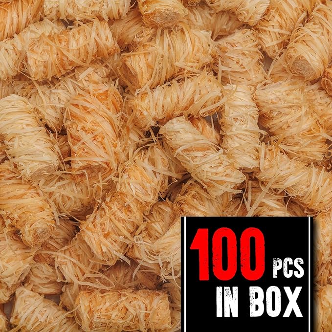 100 pcs Fire Starter - Natural Fire Starters for Campfires, Fire Pit, Pizza Oven, Fireplace, Smoker, BBQ, Pellet Stove & Wood - Fire Starters for Grill, Charcoal Starter