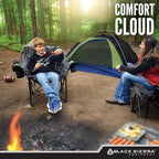 Black Sierra Oversized Camping Chair for Adults – 400 lb Heavy Duty Folding Chair with Cup Holders & Carry Bag